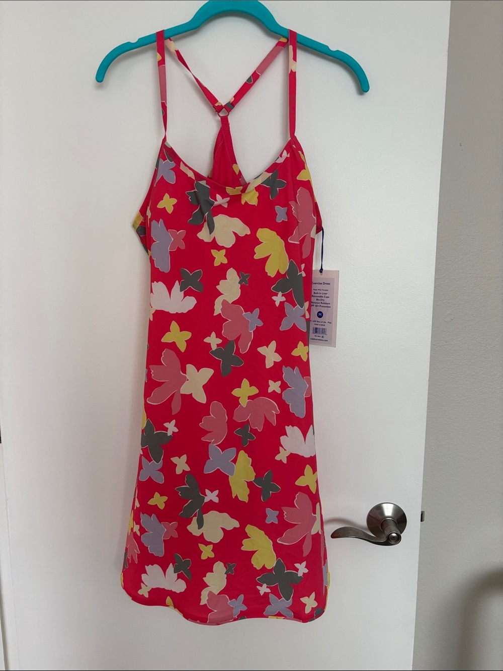 NWT Outdoor Voices Red Floral-Print Slip Exercise Dress